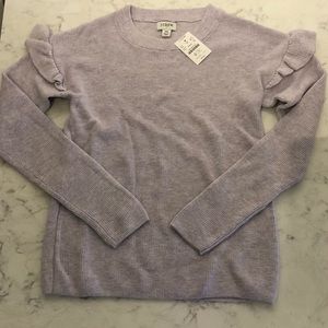 J Crew Factory Ruffled Sleeve Sweater